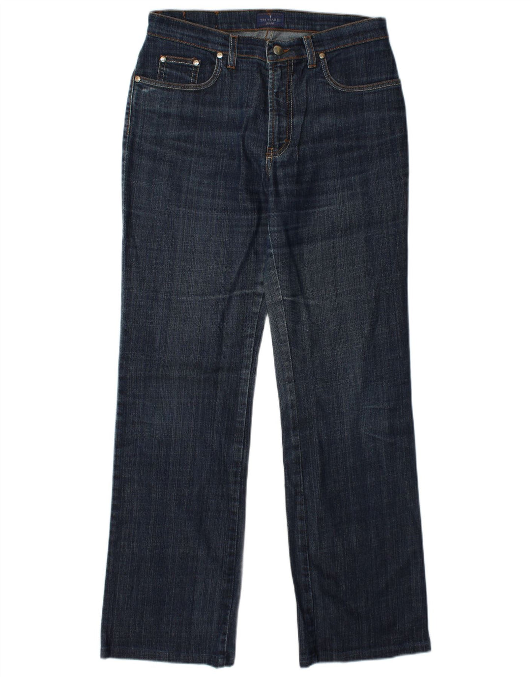 Jeans Dritti Donna TRUSSARDI W30 L31 Blu Cotone