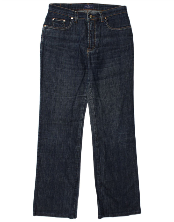 Jeans Dritti Donna TRUSSARDI W30 L31 Blu Cotone