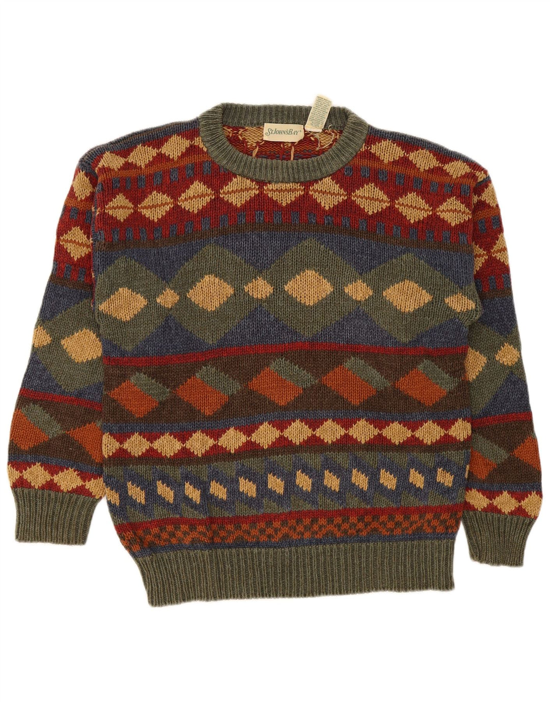 Maglione maglione girocollo da uomo St. John's Bay medio multicolore geometrico