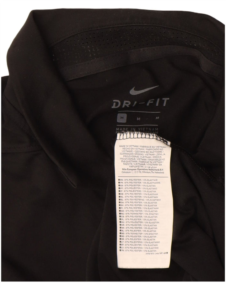 Polo NIKE da uomo Dri Fit media nera in poliestere