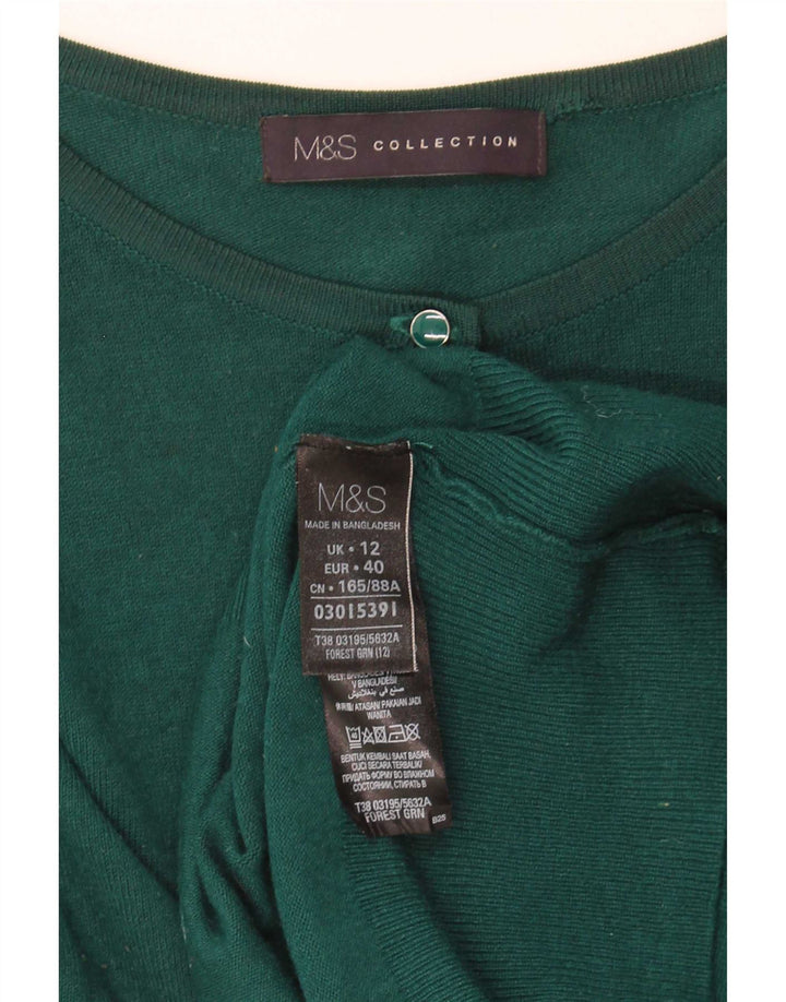 Maglione cardigan da donna Marks & Spencer UK 12 Viscosa verde medio