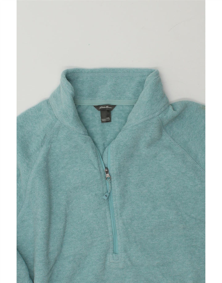 EDDIE BAUER Womens Zip Neck Fleece Jumper UK 20 2XL Blue Polyester Vintage Eddie Bauer and Second-Hand Eddie Bauer from Messina Hembry 