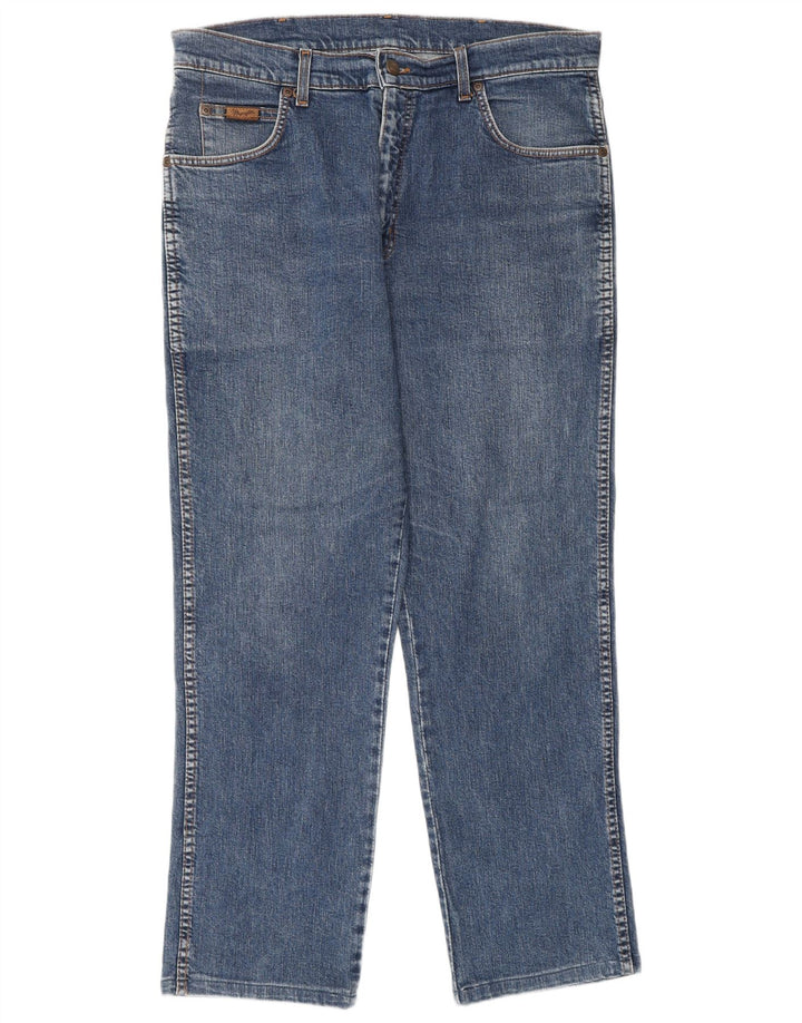 Jeans dritti da uomo WRANGLER W34 L30 cotone blu