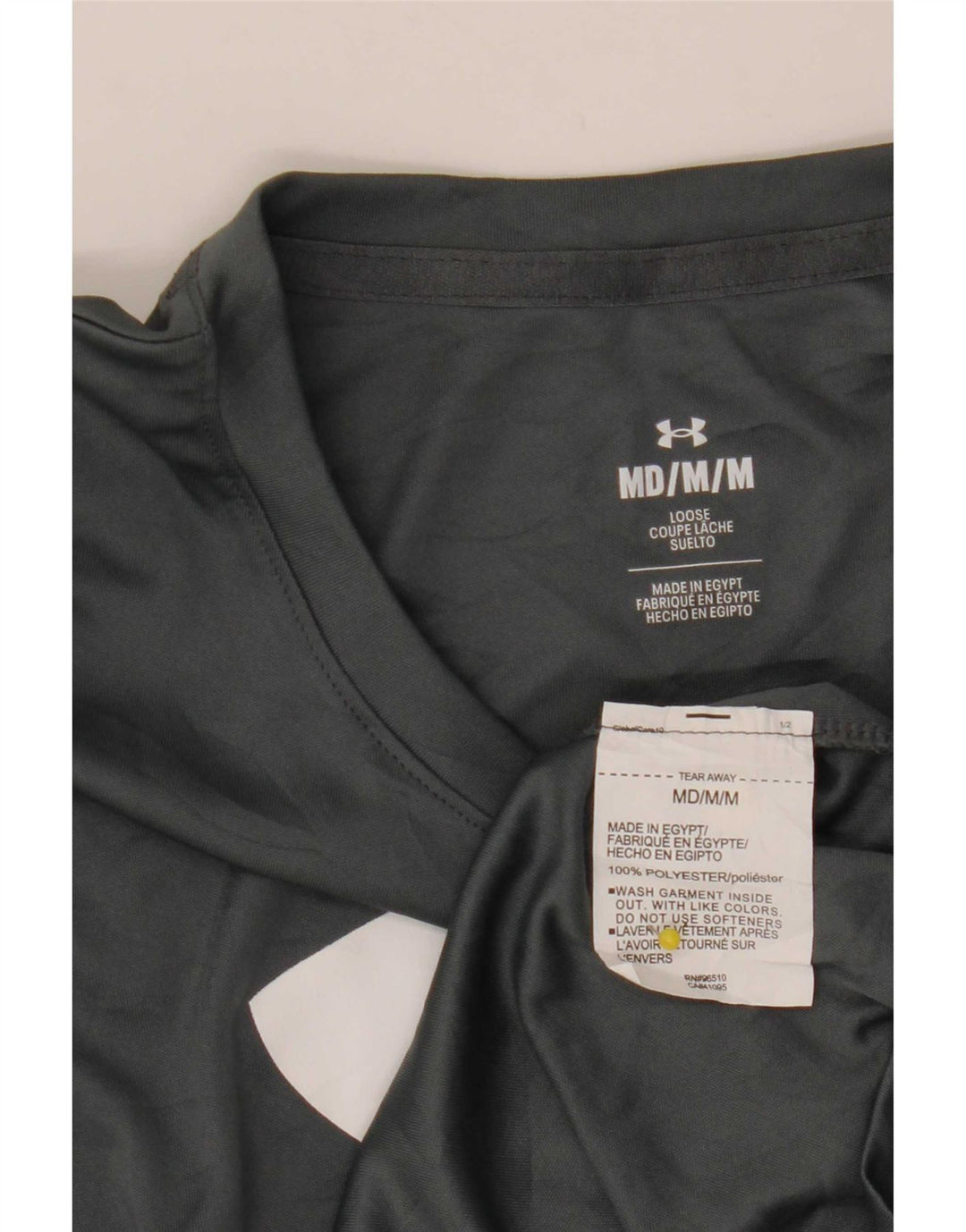 T-shirt grafica da uomo Under Armour Top in poliestere grigio medio