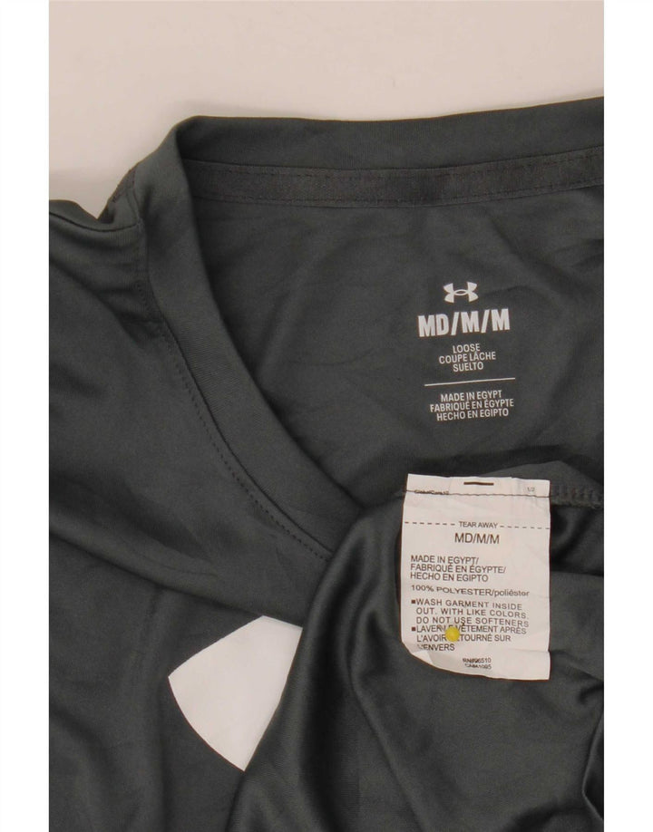 T-shirt grafica da uomo Under Armour Top in poliestere grigio medio
