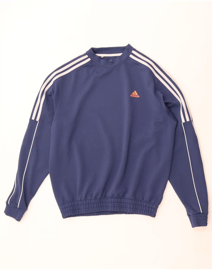 Felpa da uomo Adidas Felpa in poliestere color block blu medio