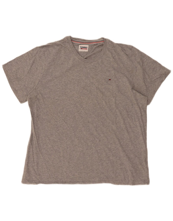 T-shirt da uomo Tommy Hilfiger Top grande in cotone chiazzato grigio