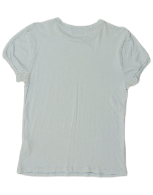 T-shirt Zara da donna Top UK 10 Small blu in viscosa