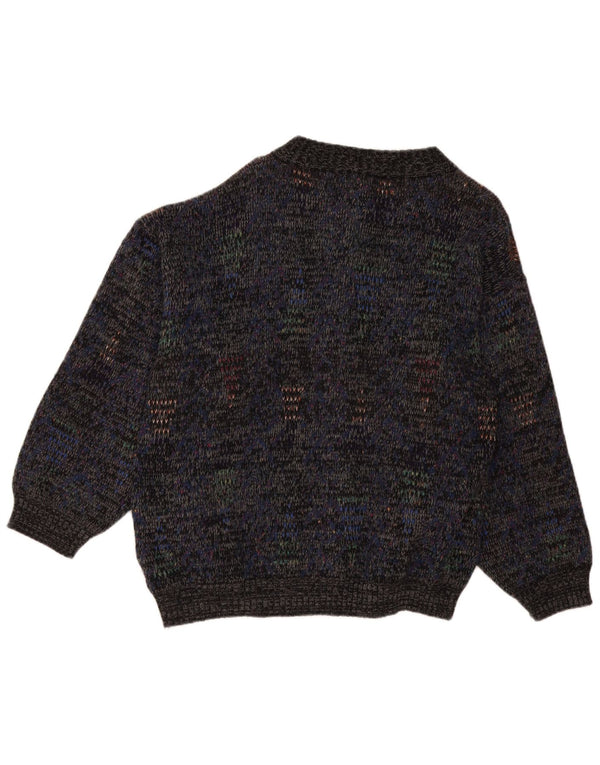 Vintage Mens Cardigan Sweater Large Navy Blue Flecked Wool