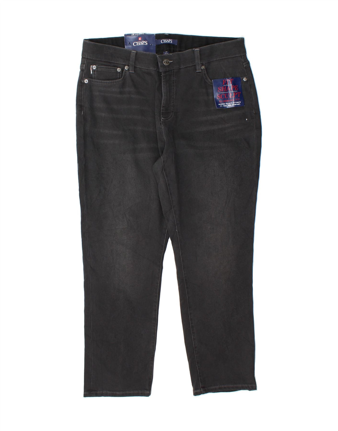 CHAPS Womens Slimming Slim Jeans US 14 XL W34 L27 Grey Cotton Vintage Chaps and Second-Hand Chaps from Messina Hembry 