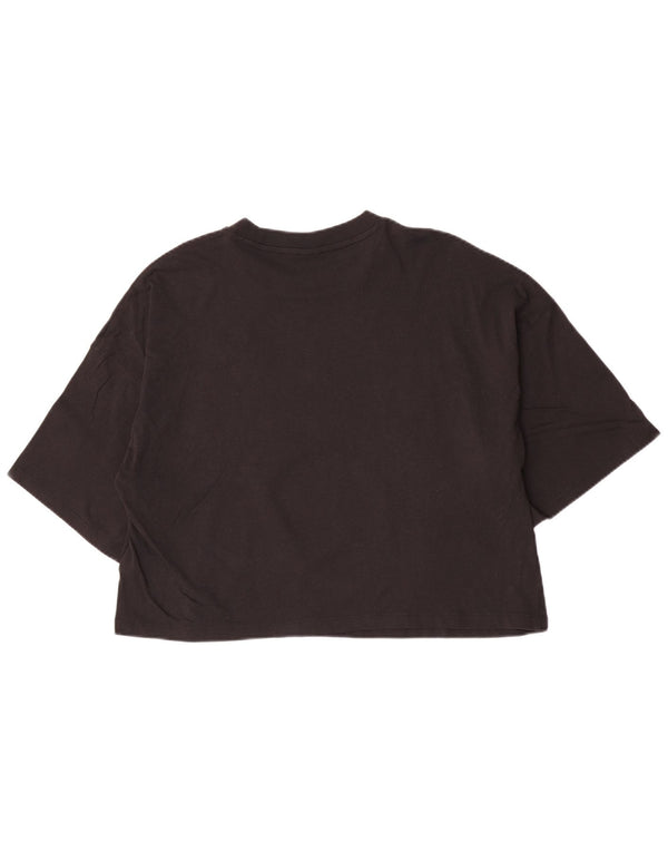 T-shirt corta da donna Puma UK 16 grande cotone nero