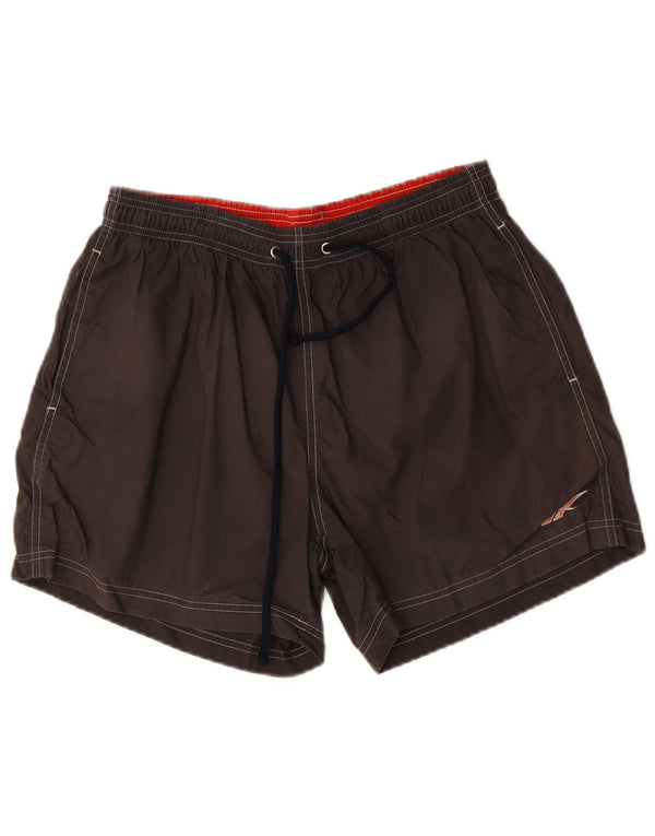 Pantaloncini da bagno Reebok da uomo in cotone grigio medio