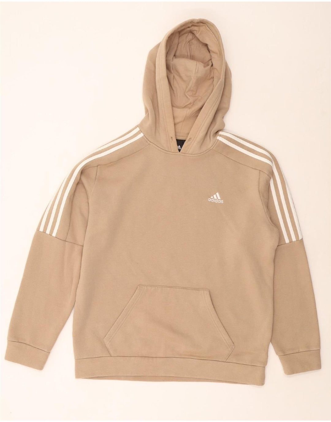 Maglione con cappuccio da uomo ADIDAS in cotone beige medio