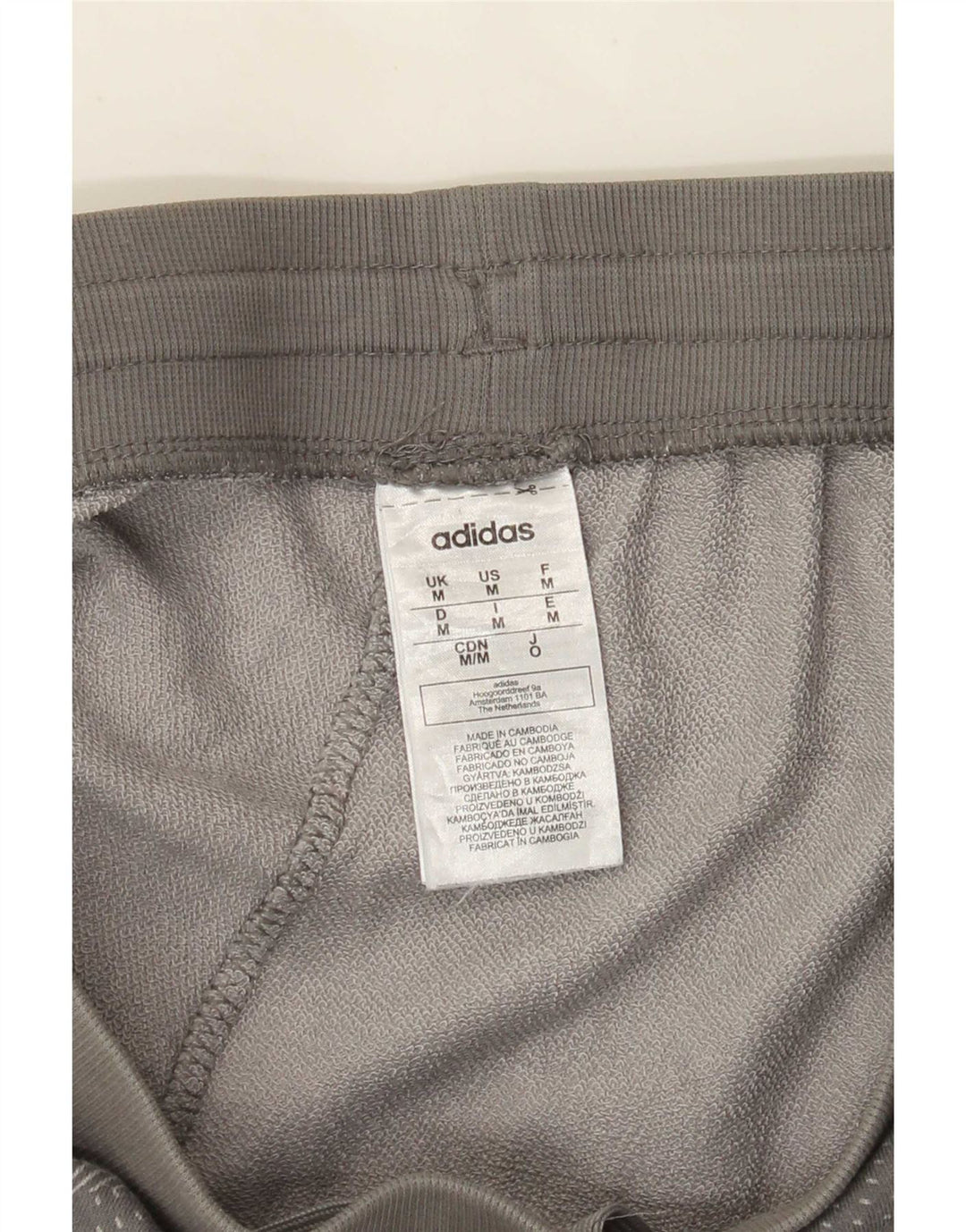 Pantaloncini sportivi da uomo Adidas in cotone geometrico grigio medio