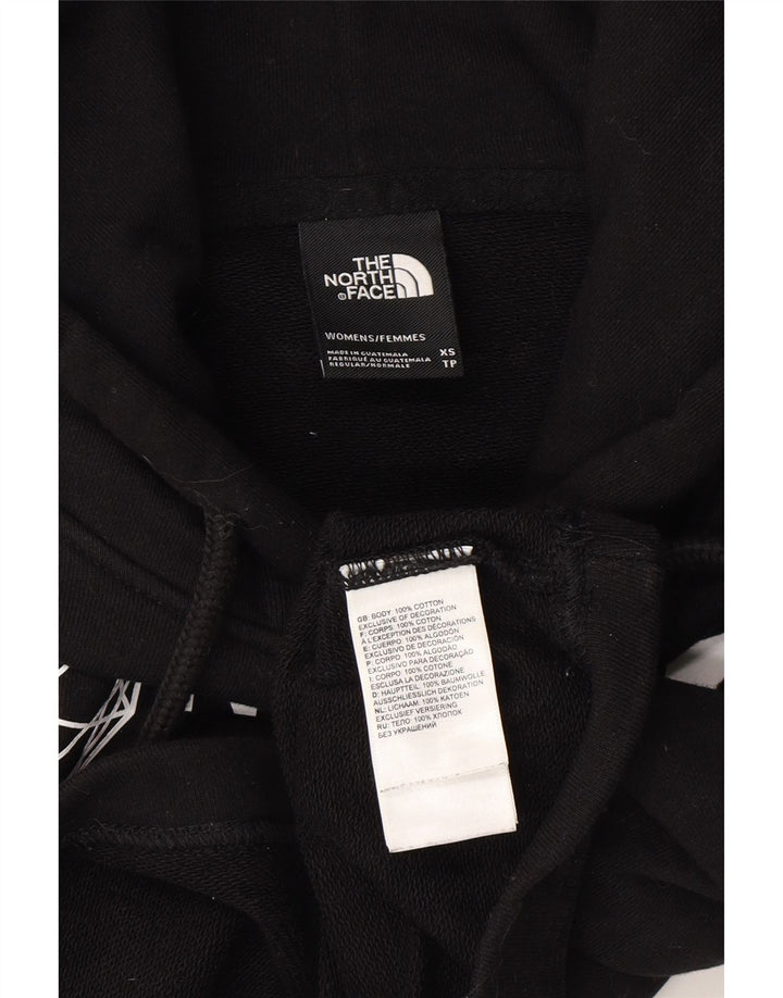 THE NORTH FACE Maglione da donna con cappuccio grafico oversize corto UK 6 XS Nero