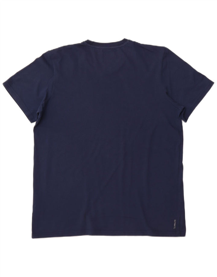 T-shirt ADIDAS da uomo Climalite Top XL in cotone blu navy