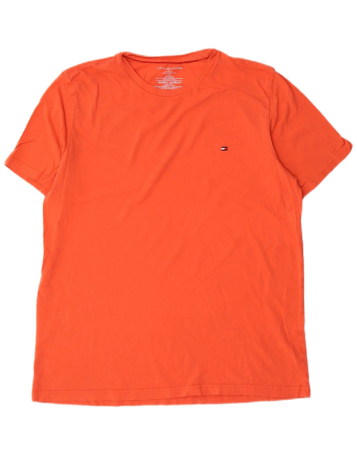 T-shirt da uomo Tommy Hilfiger Top Large in cotone arancione