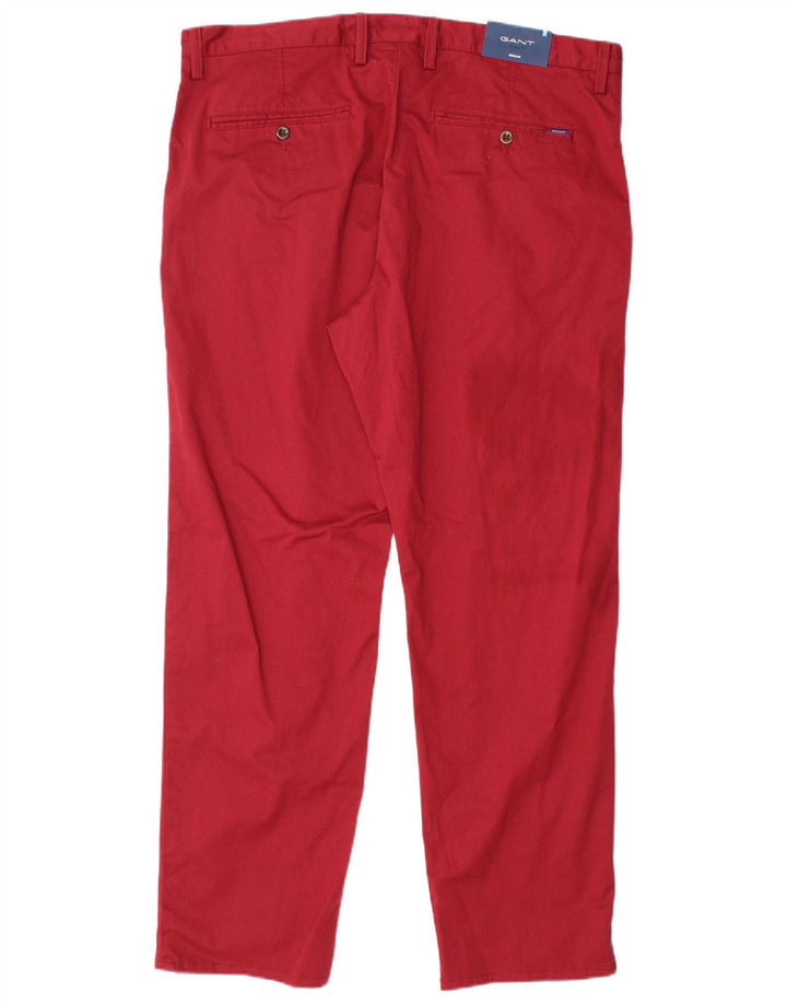 Pantaloni chino dritti da uomo Gant W40 L32 in cotone rosso