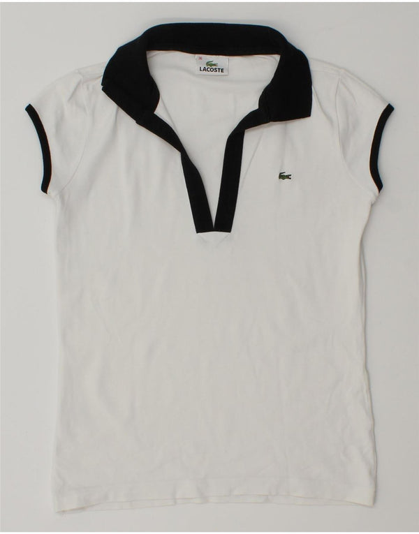 Polo da rugby da donna Lacoste EU 36 Small White Colourblock Cotton
