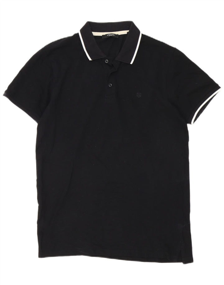 Polo da uomo Jack & Jones in cotone nero medio