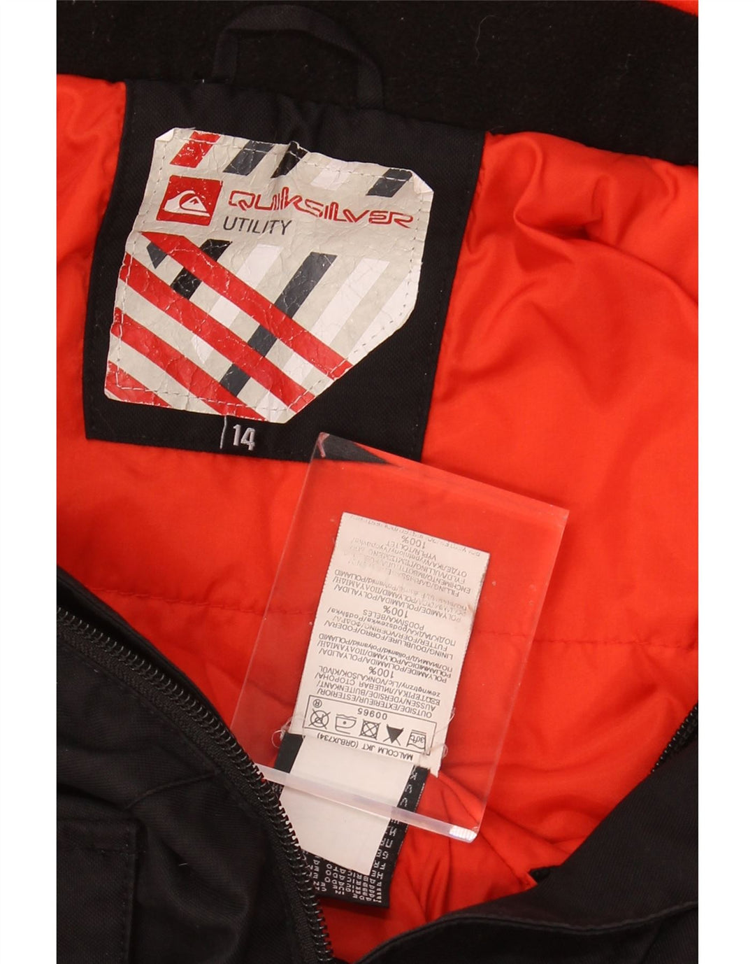 QUIKSILVER Boys Hooded Windbreaker Jacket 13-14 Years Black Polyamide