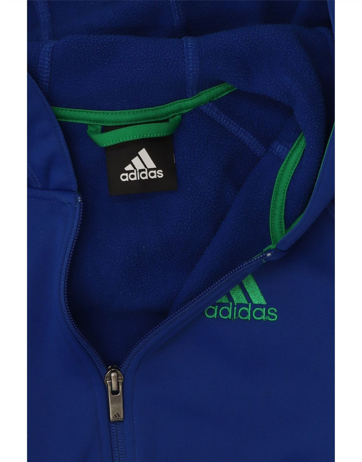 Maglione con cappuccio e zip ADIDAS per ragazzi 10-11 anni in poliestere blu