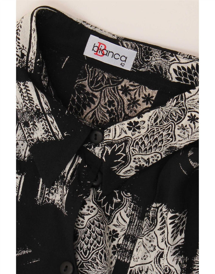 Camicia lunga da donna Bianca EU 42 Patchwork nero grande