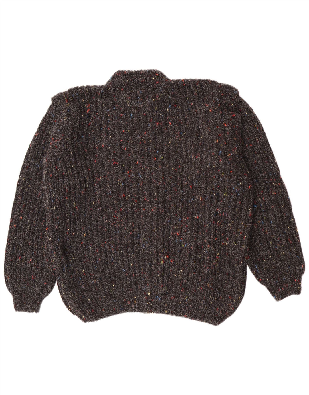 Maglione cardigan vintage da uomo classico grigio medio screziato