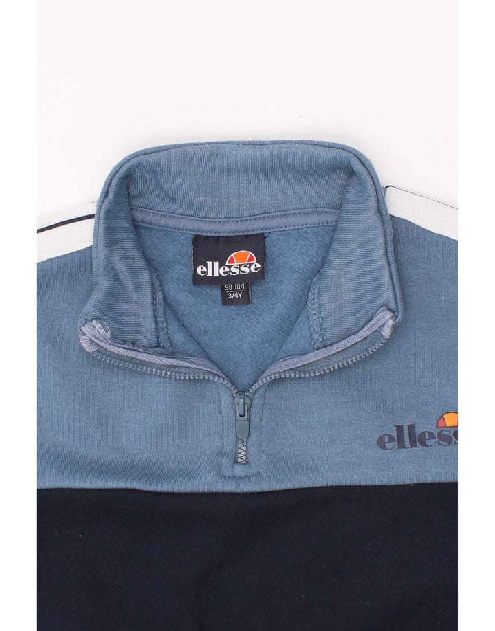 Felpa Ellesse da bambino con zip e collo, 3-4 anni, colore blu navy