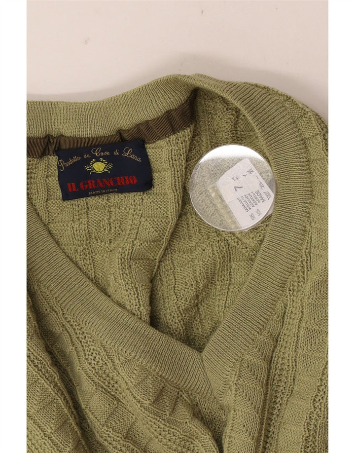 Maglione da uomo con scollo a V Il Granchio Lana verde grande