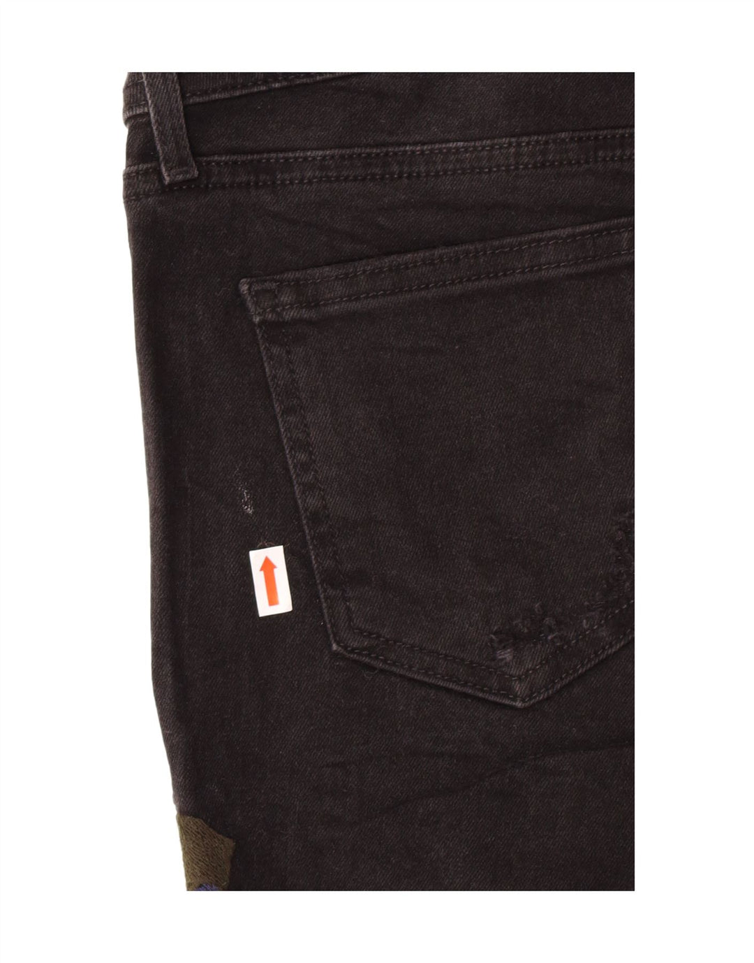 Pantaloncini di jeans grafici da donna Zara EU 38 piccoli W28 neri floreali bohémien