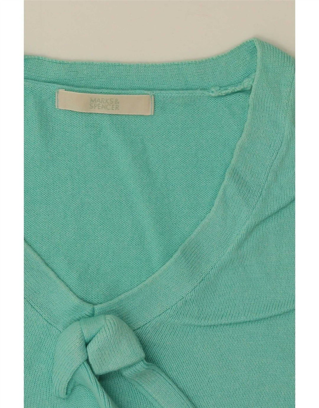 Maglione corto con scollo a V da donna Marks & Spencer UK 12 Medio Turchese