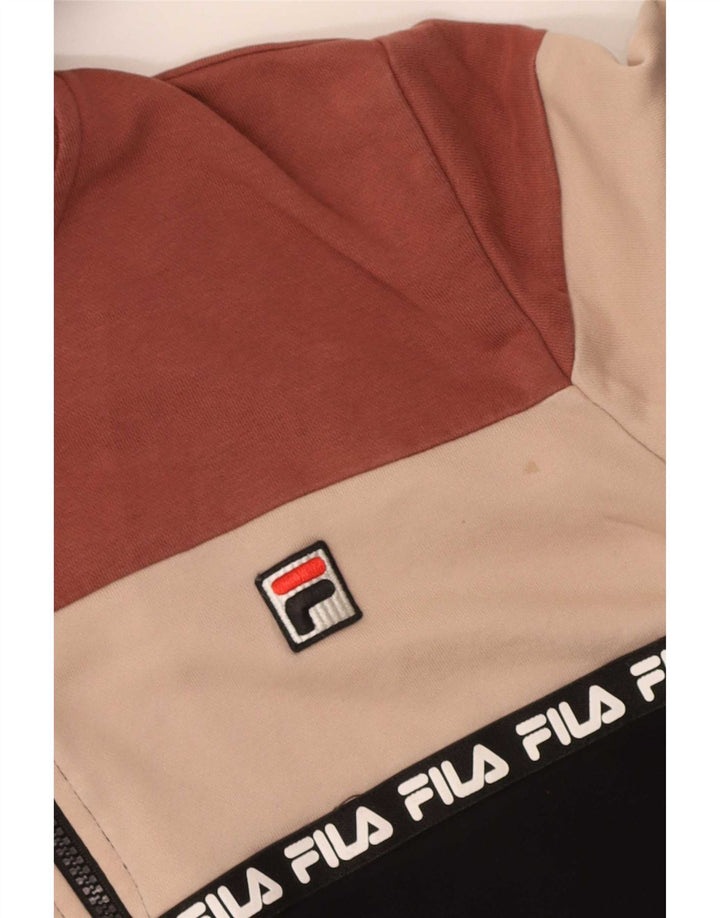 Felpa con cappuccio e zip da donna Fila UK 10 Small multicolore Colourblock
