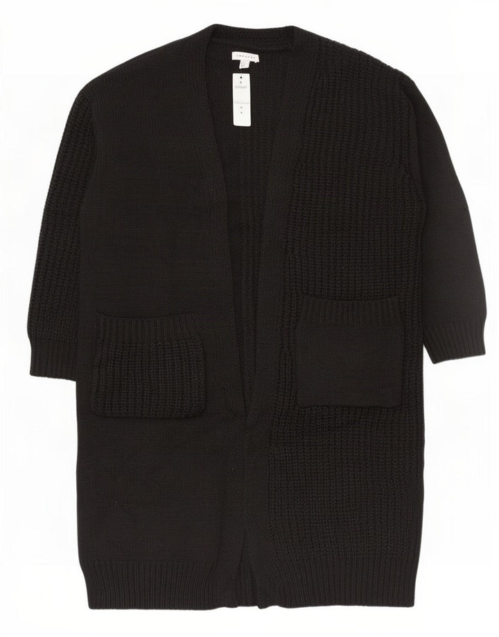 Topshop Maglione cardigan lungo oversize da donna EU 36/38 piccolo nero