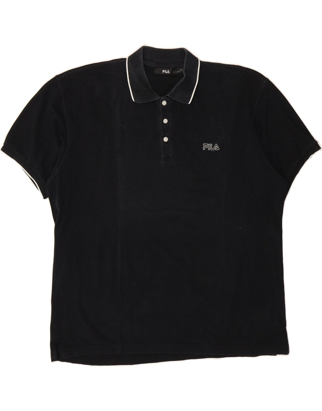 FILA Mens Polo Shirt Large Black Cotton Vintage Fila and Second-Hand Fila from Messina Hembry 