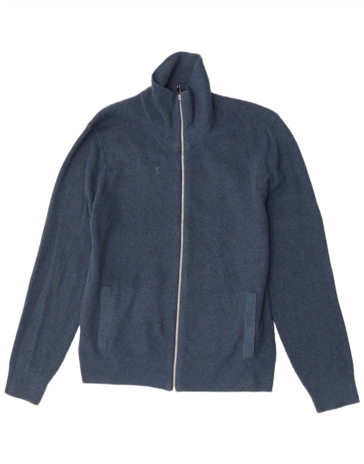 Maglione cardigan da uomo Marks & Spencer grande poliestere blu navy