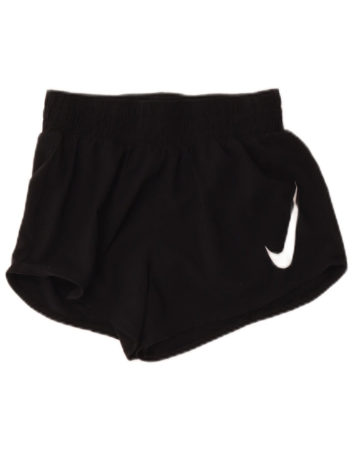 Pantaloncini sportivi grafici Nike da donna UK 10 piccoli poliestere nero
