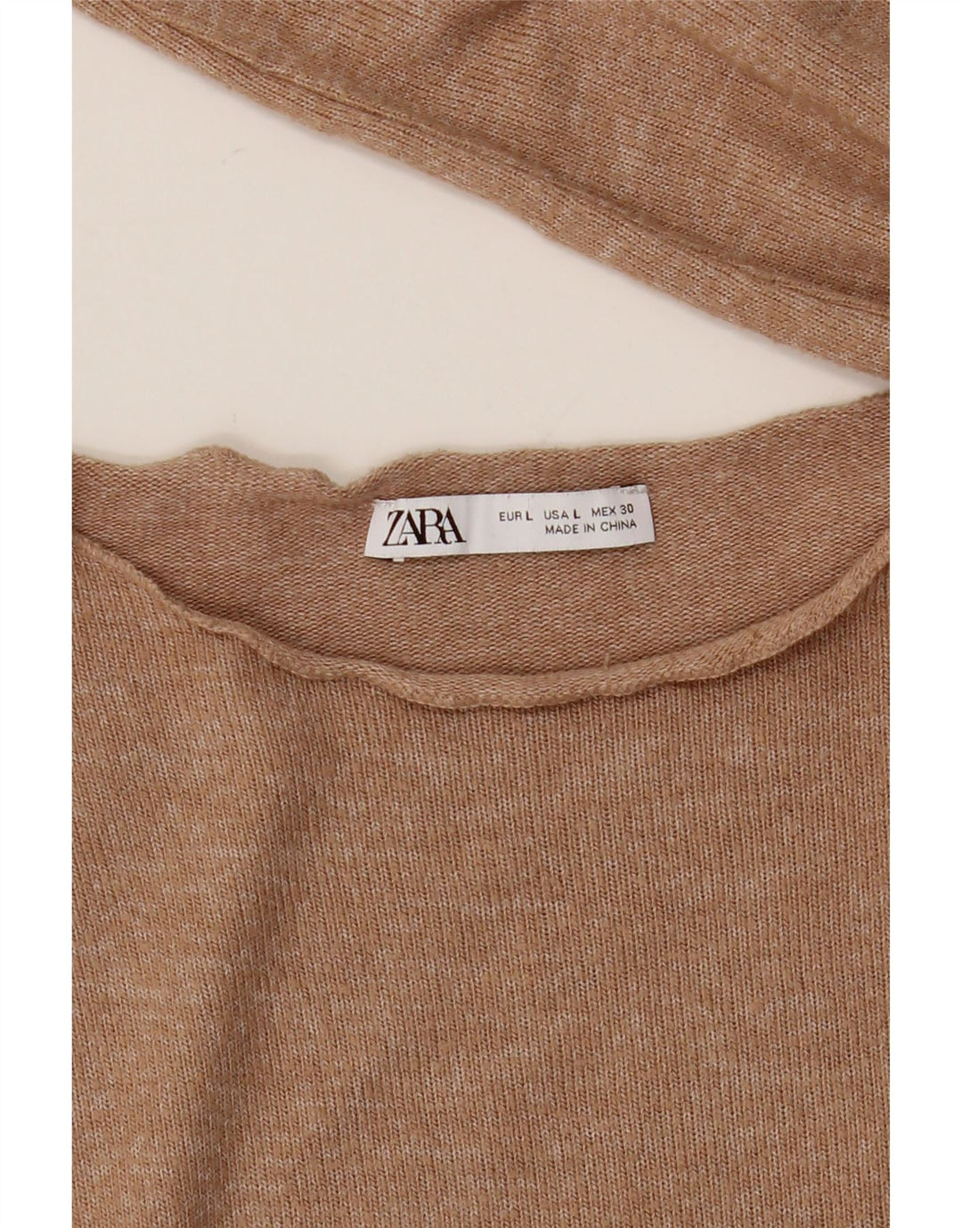 Top Zara da donna a maniche lunghe UK 16 grande beige
