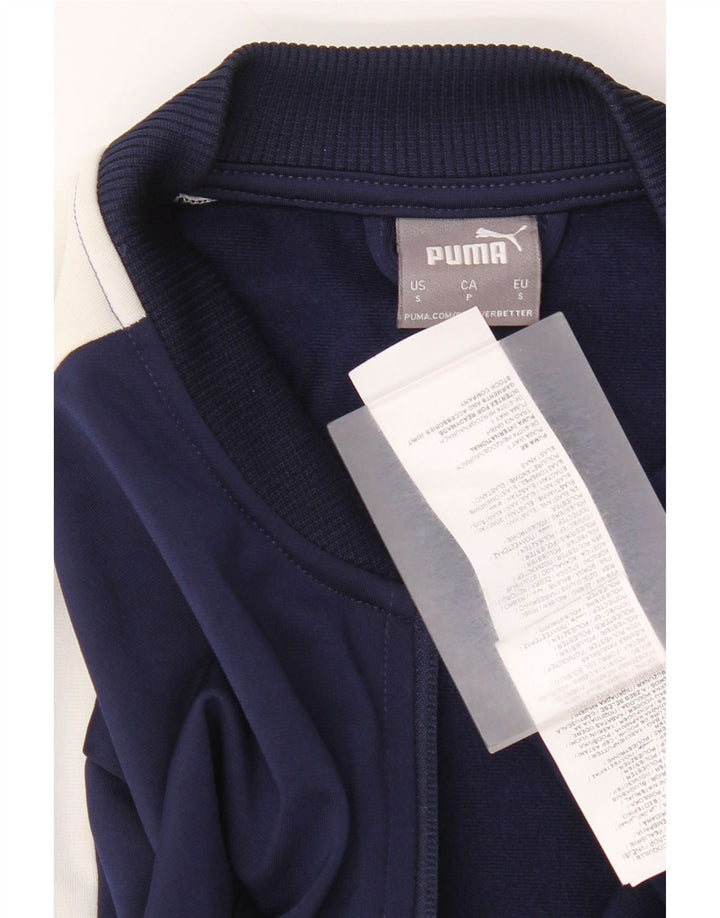 Giacca da ginnastica da uomo Puma Small in poliestere color block blu navy