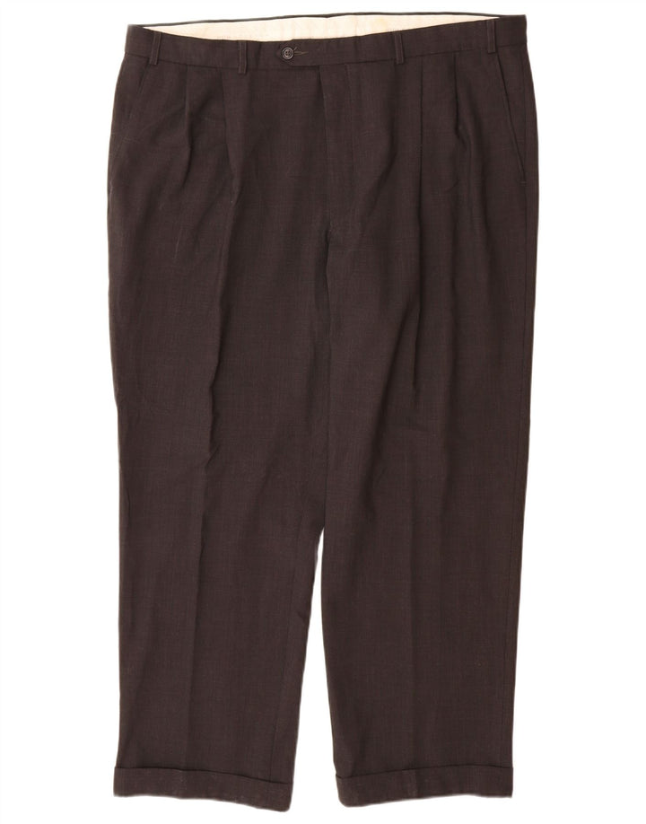 Pantaloni da abito con pegging da uomo Marks & Spencer W40 L29 poliestere grigio