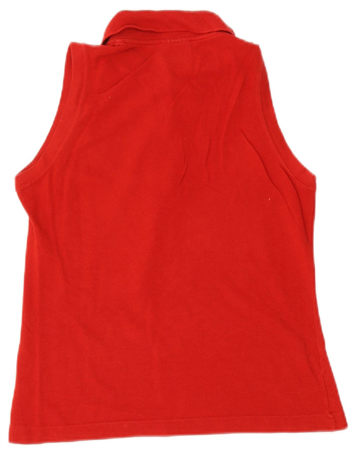 Polo senza maniche da donna Lacoste taglia 38 cotone rosso medio