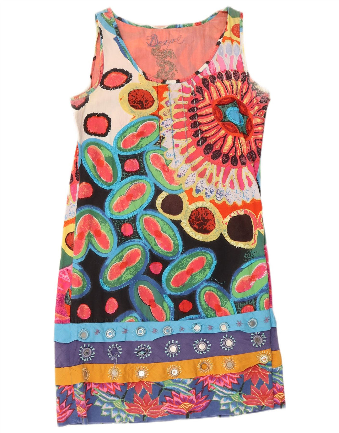Abito a trapezio grafico da donna Desigual EU 40 medio multicolore floreale