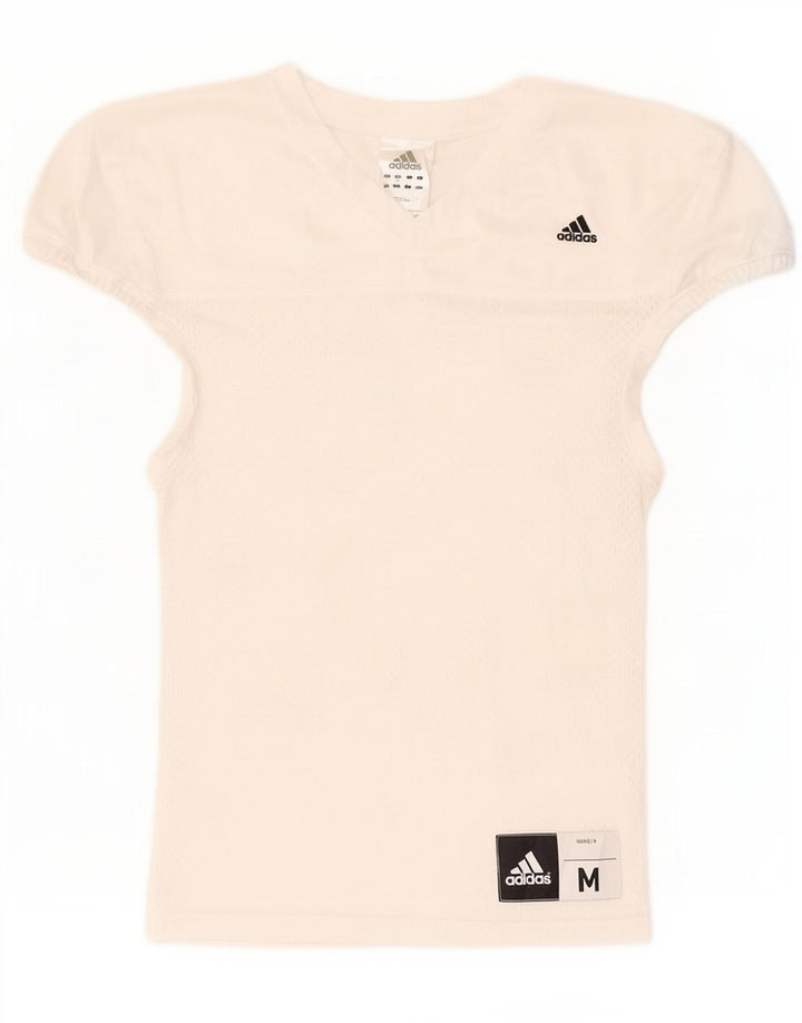T-shirt grafica da donna Adidas Top UK 12 poliestere bianco medio