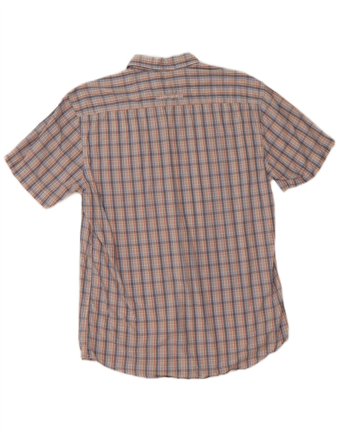 Camicia da uomo a maniche corte Regular Fit Camel Active in cotone a quadri blu medio