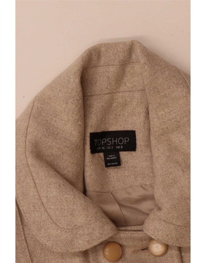 Cappotto da principessa da donna Topshop UK 8 piccolo in lana beige