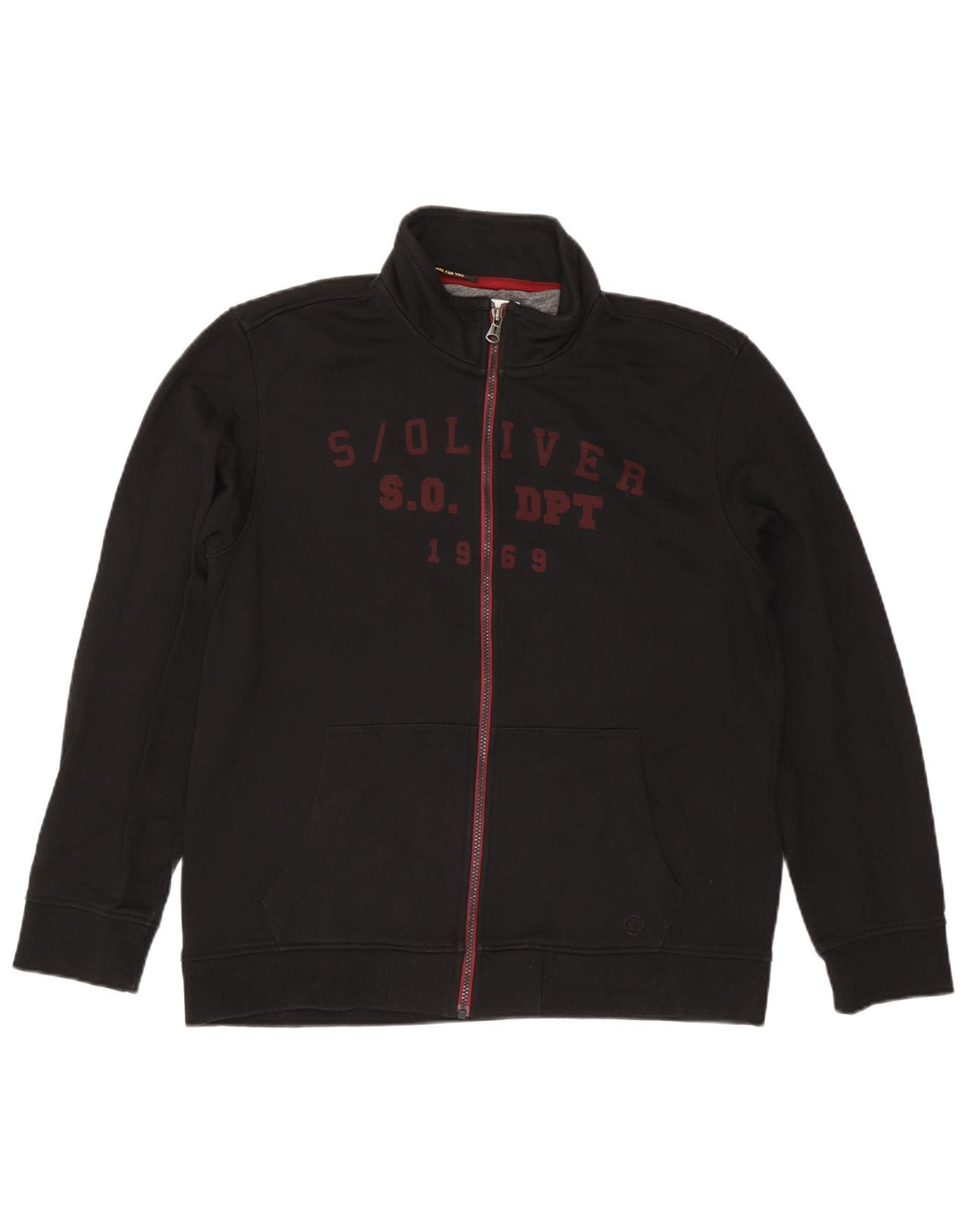 Giacca da ginnastica da uomo con grafica S.OLIVER XL Nera