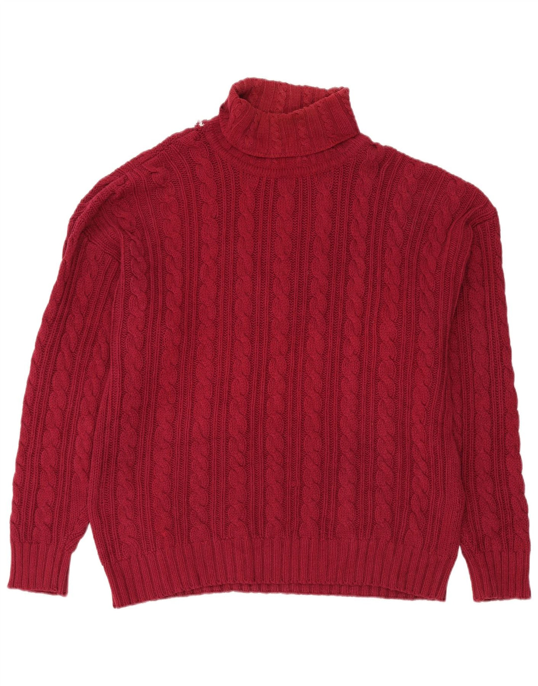 Eddie Bauer Maglione da uomo con collo alto e maglione grande in cotone rosso