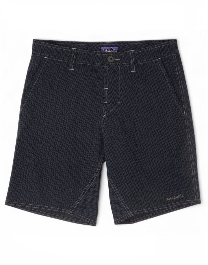 Patagonia Pantaloncini chino da uomo W30 Medium Navy Blue Chevron Poliestere