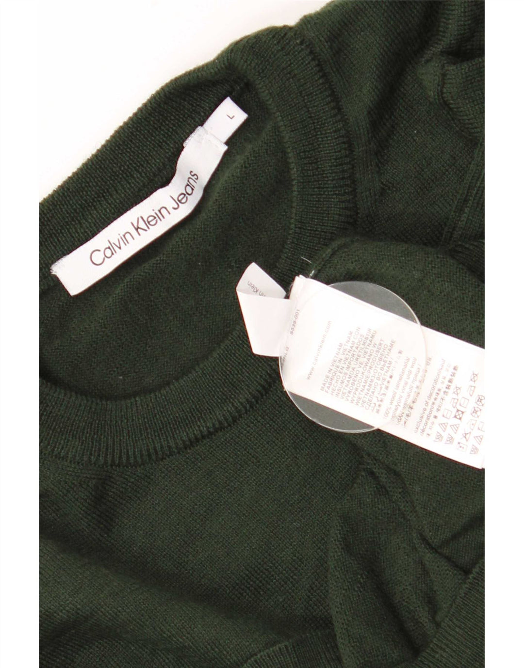 Calvin Klein Jeans da uomo maglione girocollo maglione grande lana kaki