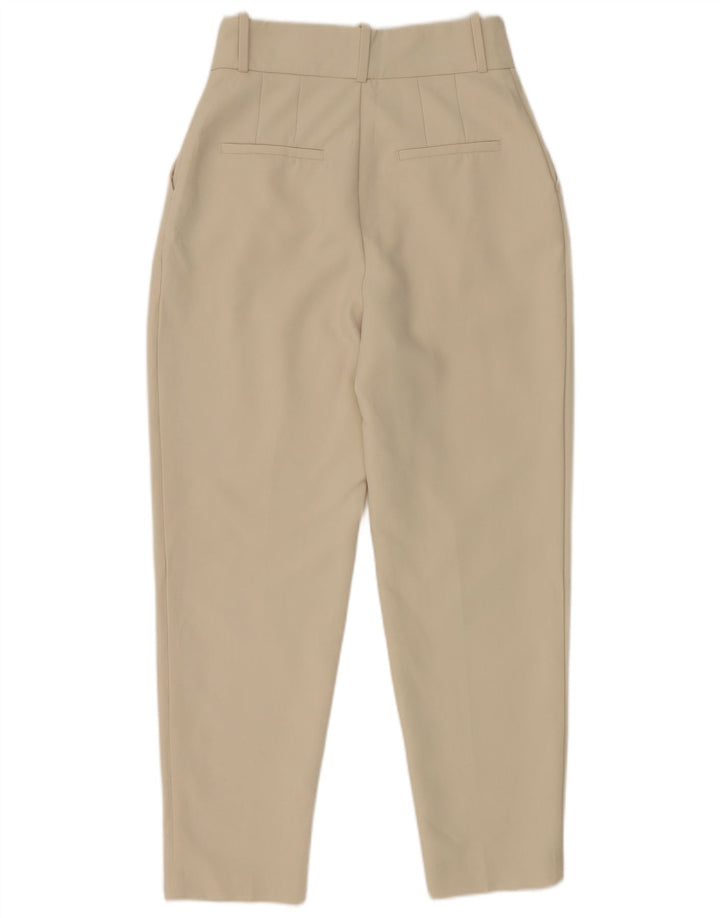 Pantaloni da abito affusolati Zara da donna piccoli W26 L27 poliestere bianco sporco